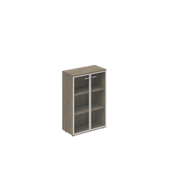 Шкаф средний 800х400х1200 со стеклом, з.ст ЛДСП